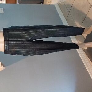 🔥🔥🔥Marc Jacobs black metallic pinstripe crop flat front chinos 8 NWT